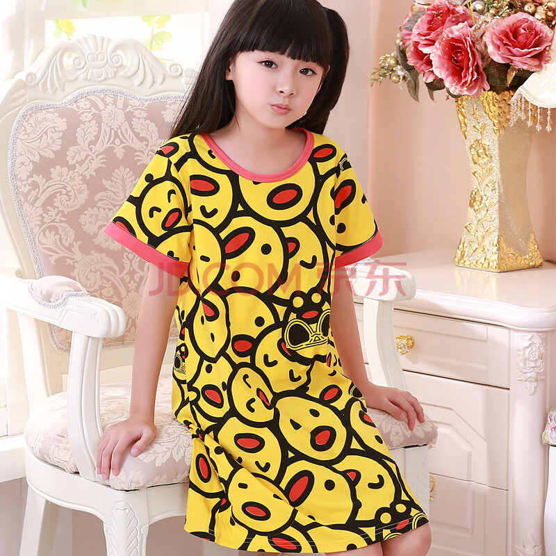 <em>女大童睡衣</em>夏女童睡裙短袖<em>纯棉</em>家居服儿童<em>睡衣</em>