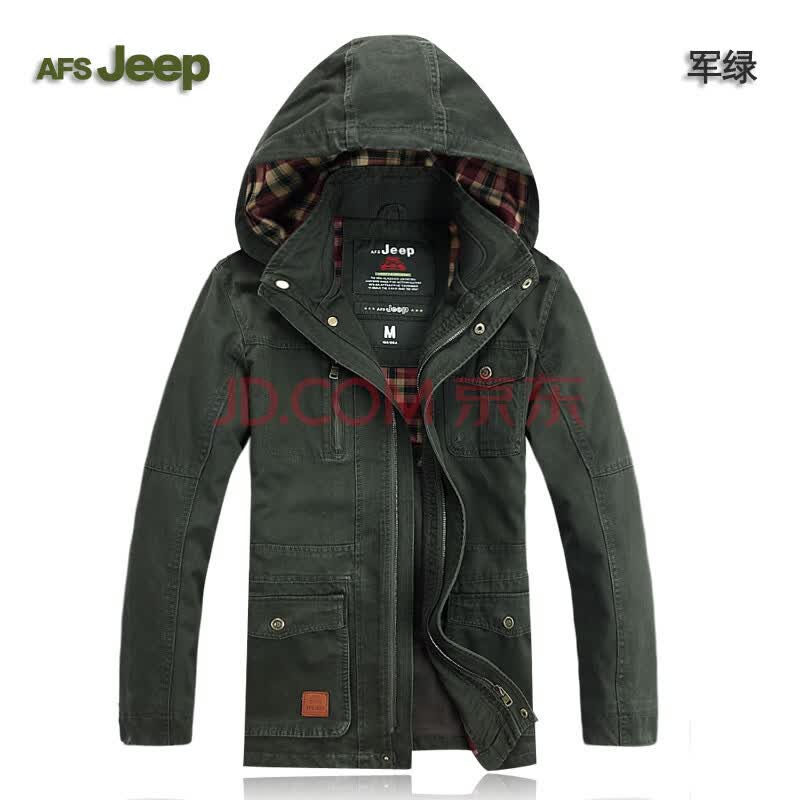 夹克<em>外套男带帽</em>春秋上衣afsjeep战地吉普长袖