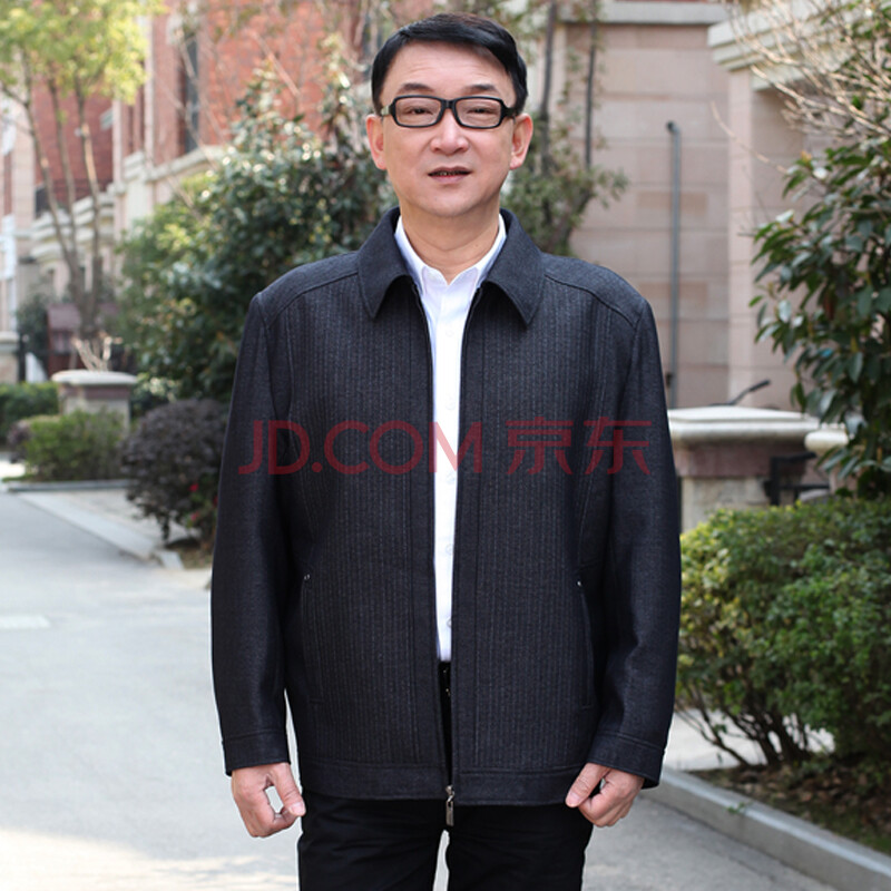 高档<em>服装</em>爸爸装春季夹克<em>中老年男服装</em>中年男装