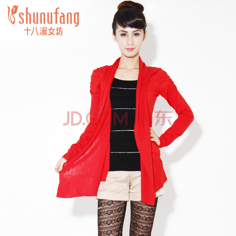 十八淑女坊2013秋装新款韩版<em>假两件</em>毛衣<em>开衫</em>