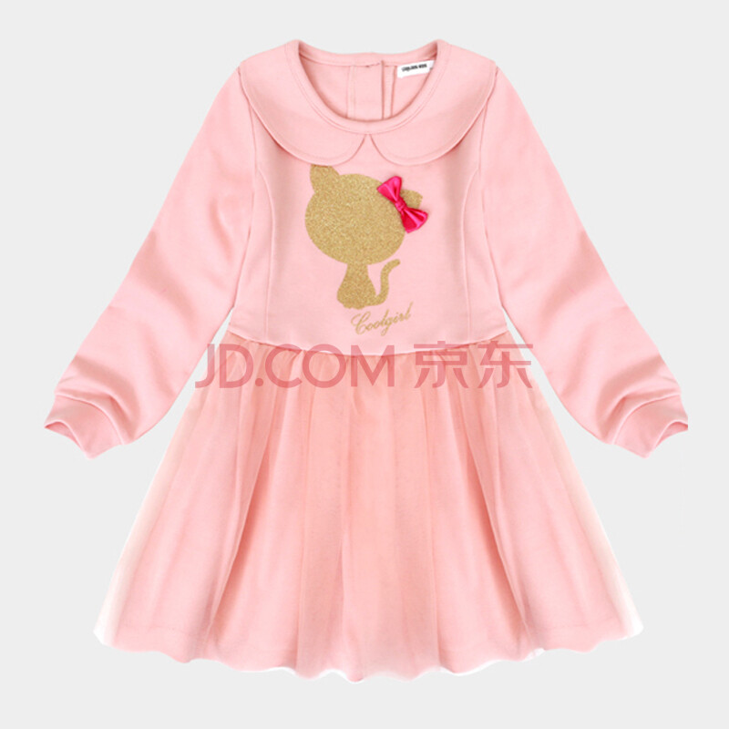 cooldog韩国品牌童装2013秋季新款女童宝宝衣服韩版可爱淑女连衣裙 浅