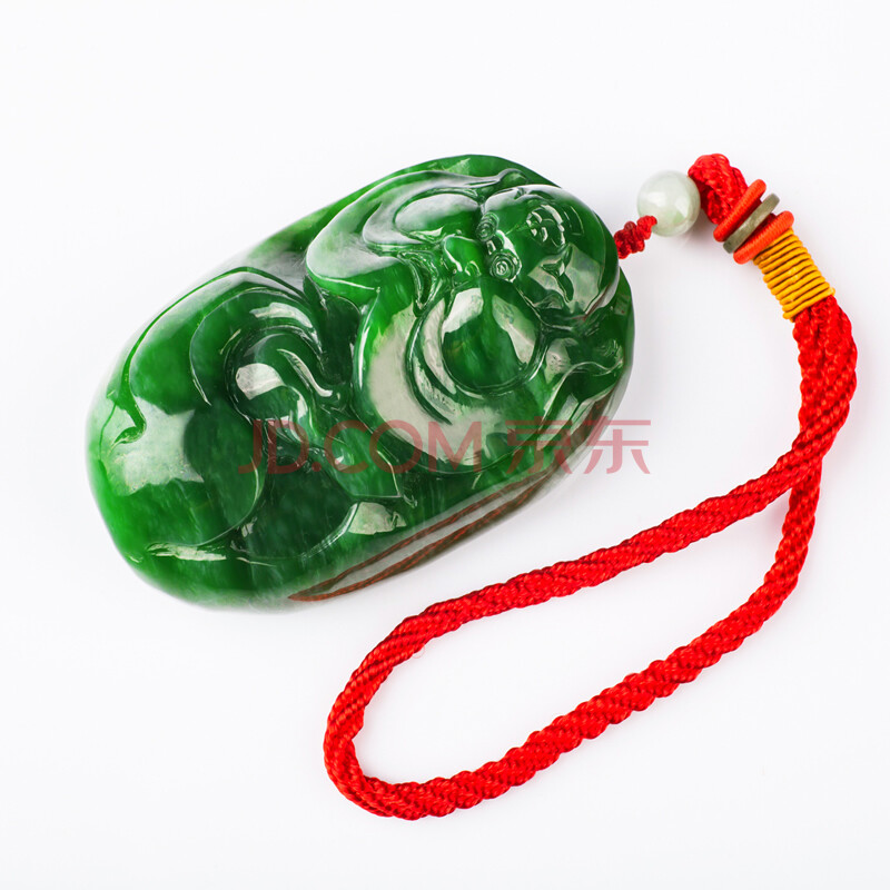 启航珠宝】 天然和田玉 碧玉钟馗手把件 佩戴辟