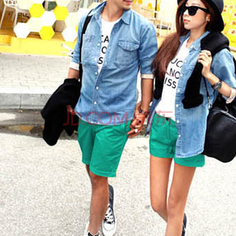 OMME 2014新款夏装糖果裤<em>情侣休闲短裤</em> 绿色