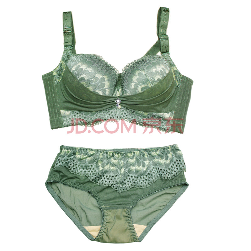 竹纤维内衣套装 <em>文胸A</em>罩杯性感内衣 军绿色 <em>36</em>