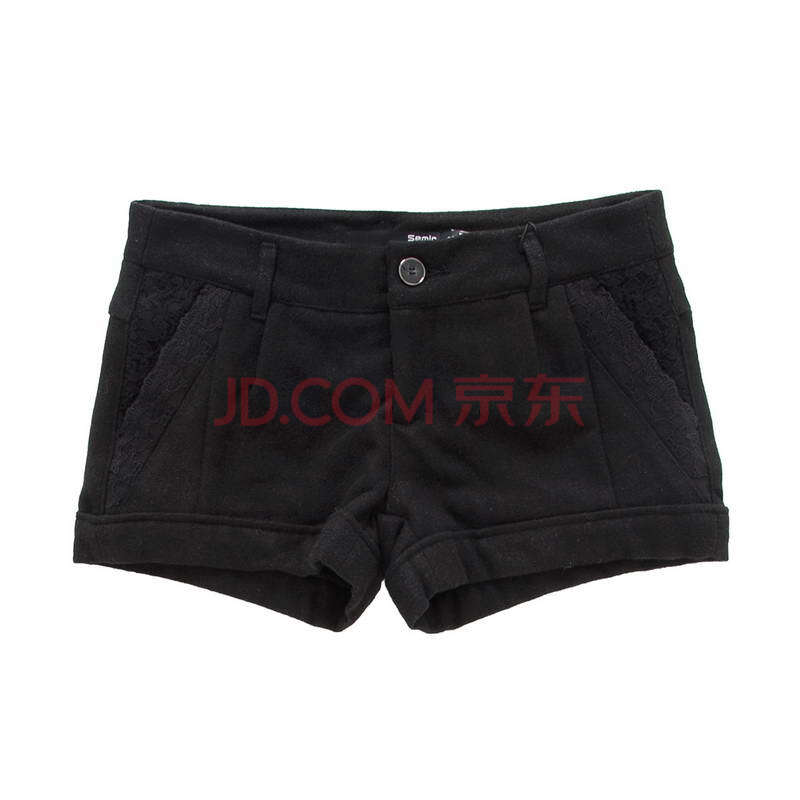 <em>森马</em> 2013冬装新款 女装裤子蕾丝拼接百搭<em>短裤</em>