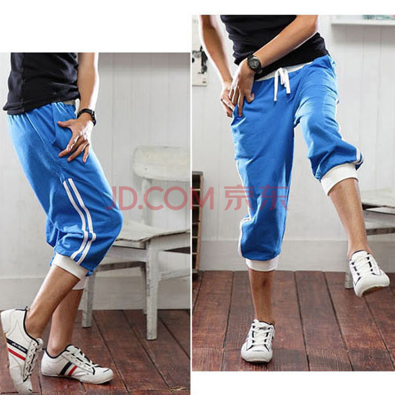 早尚七分裤男夏<em>男士运动</em>裤修身中裤潮<em>马裤</em>休闲