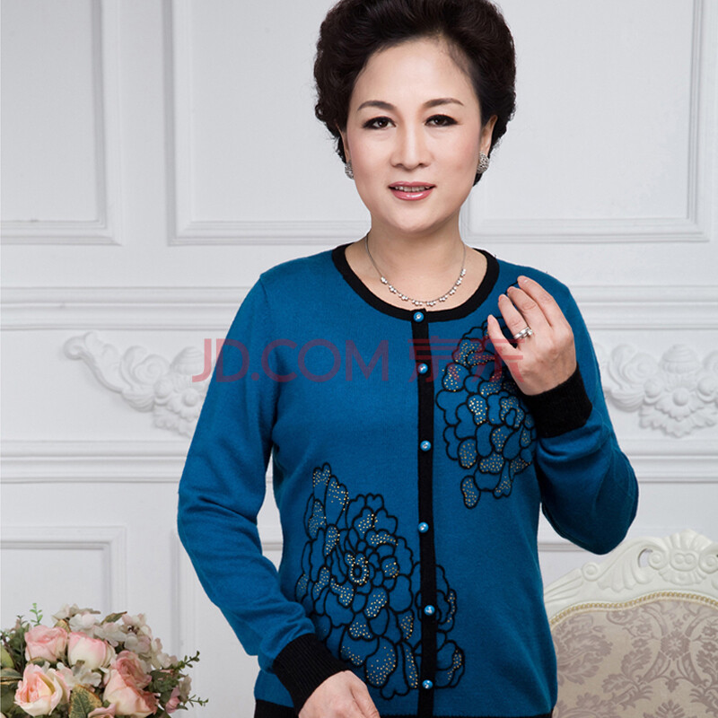 伊绒奇 <em>中年针织</em>衫<em>女开衫</em>薄春秋短款外套 年轻