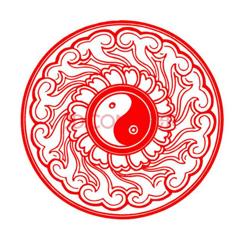 个性一百太极八卦纳祥 春节剪纸门贴福窗花福不干胶装饰窗贴马贴纸