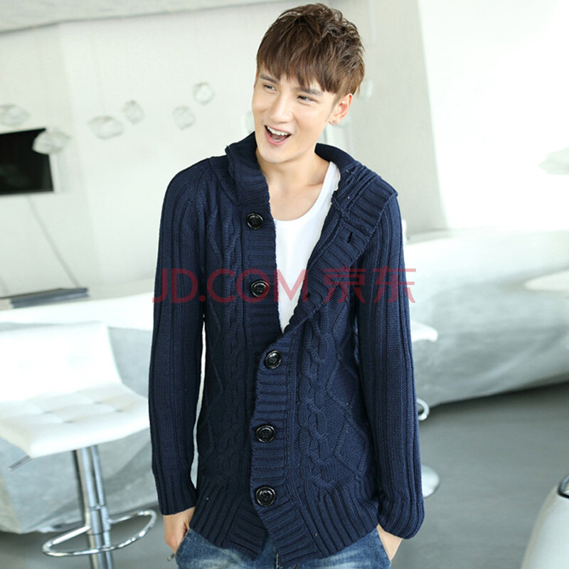 货到付款 秋冬季男士休闲<em>开衫毛衣男</em>韩版修身
