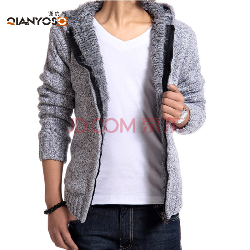 佐优品 <em>厚毛衣男青少年</em>加厚冬天保暖毛衣连帽