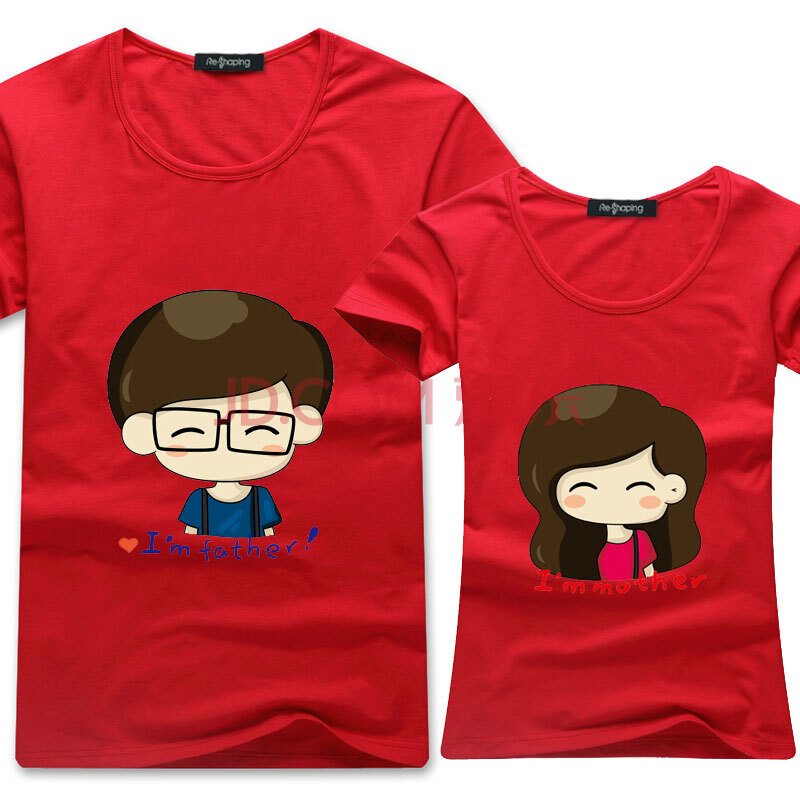 RE-SP重塑2014女装卡通可爱半袖情侣装 女t恤