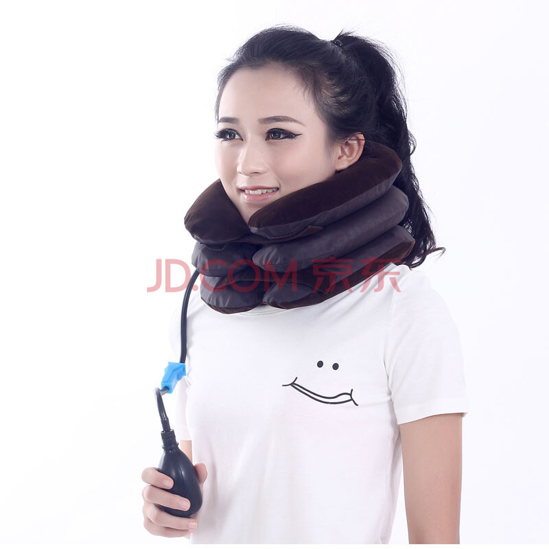 康漫半绒颈椎牵引器 颈部治疗仪 护颈 咖啡色 均