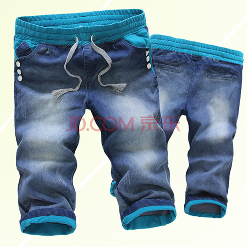 014男装夏季新款时尚<em>短裤</em> <em>男士休闲牛仔短裤</em>直