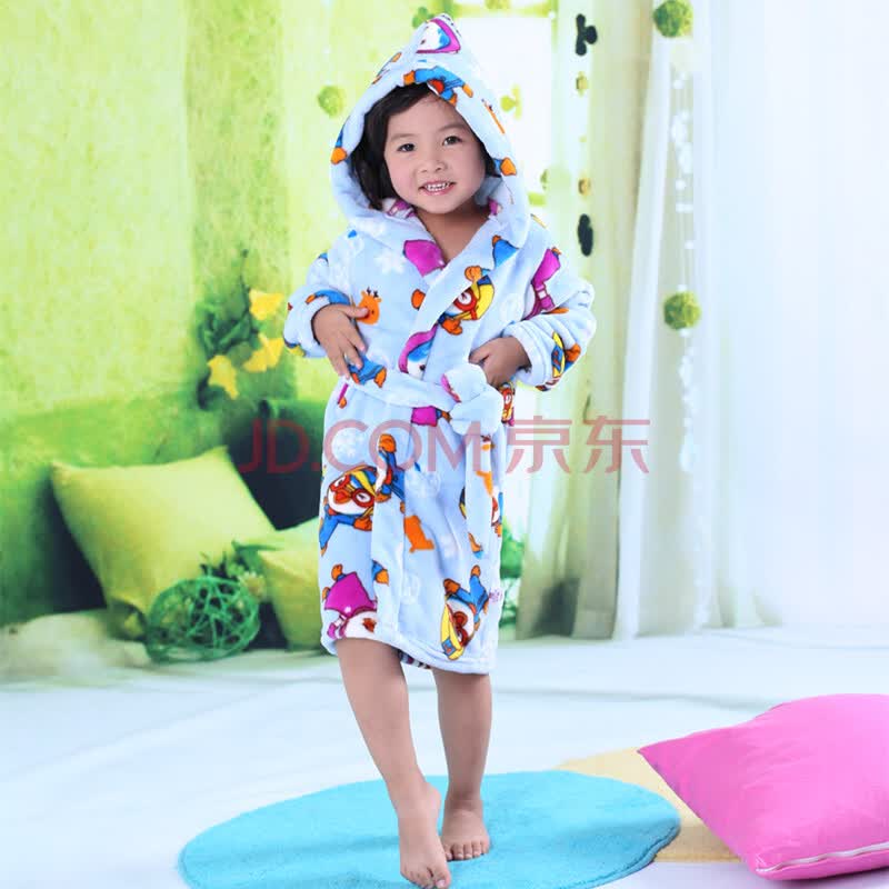 兰梦琦 宝宝<em>冬款</em>加厚浴袍 <em>儿童睡衣</em> 男女童法兰