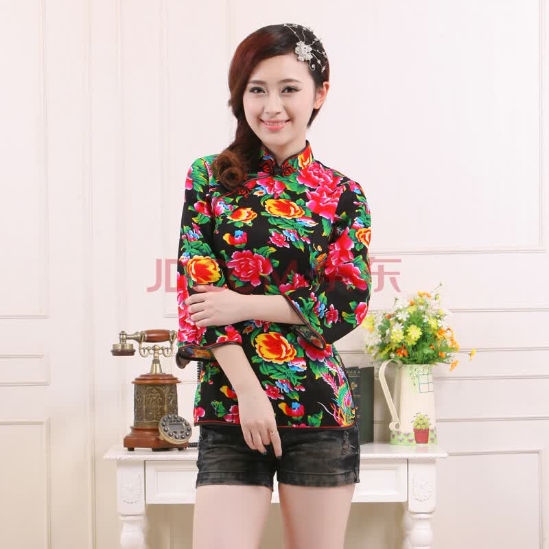 2014夏季新款 <em>女士</em> <em>茶艺</em>馆工作服 复古改良时尚