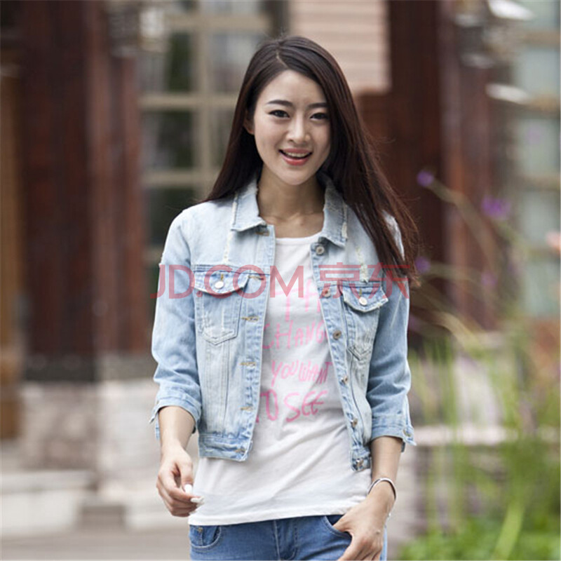 2014春季<em>韩版</em>休闲百搭杂志推荐<em>女式</em>上衣<em>牛仔</em>