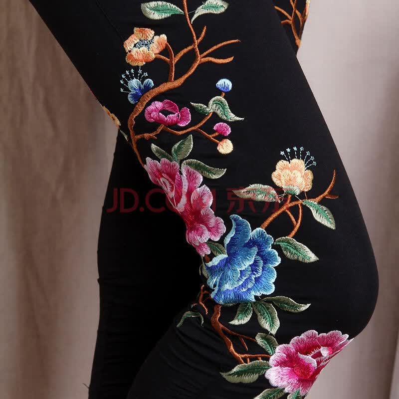 货到付款 艺汇家女装 民族风<em>绣花女裤</em> 时尚<em>休闲</em>