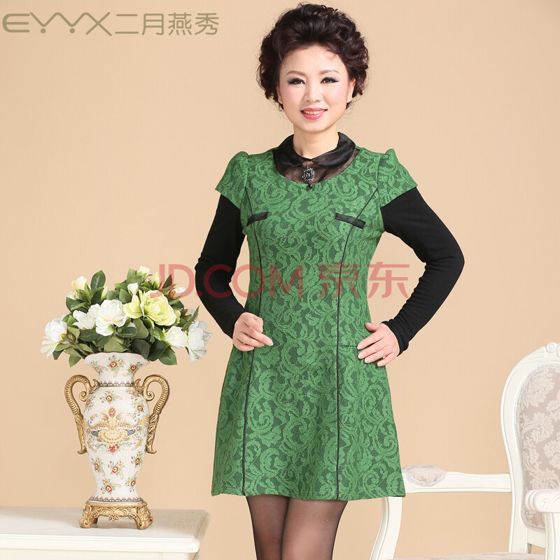 二月燕秀 <em>中老年</em>春秋女装新款打底裙2014新潮