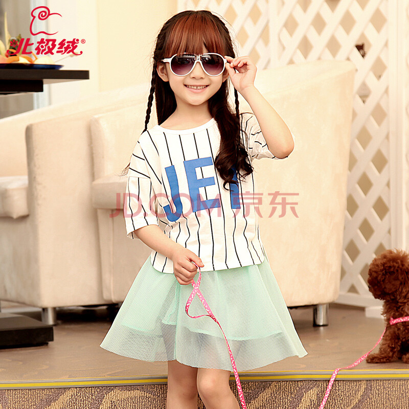 北极绒 童装夏装<em>韩版</em>女童甜美<em>可爱裙子</em>时尚短