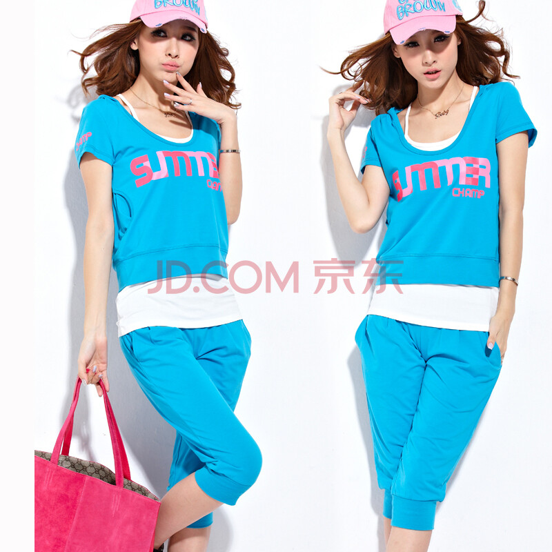 货到付款 美尚华绣2014新款<em>夏天休闲</em>套装<em>女装</em>