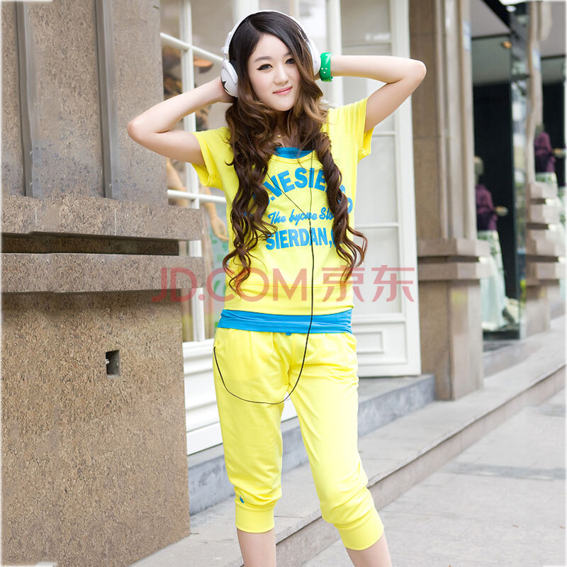卓<em>紫依</em>2014春夏新款韩版运动套装卫衣<em>三件套</em>