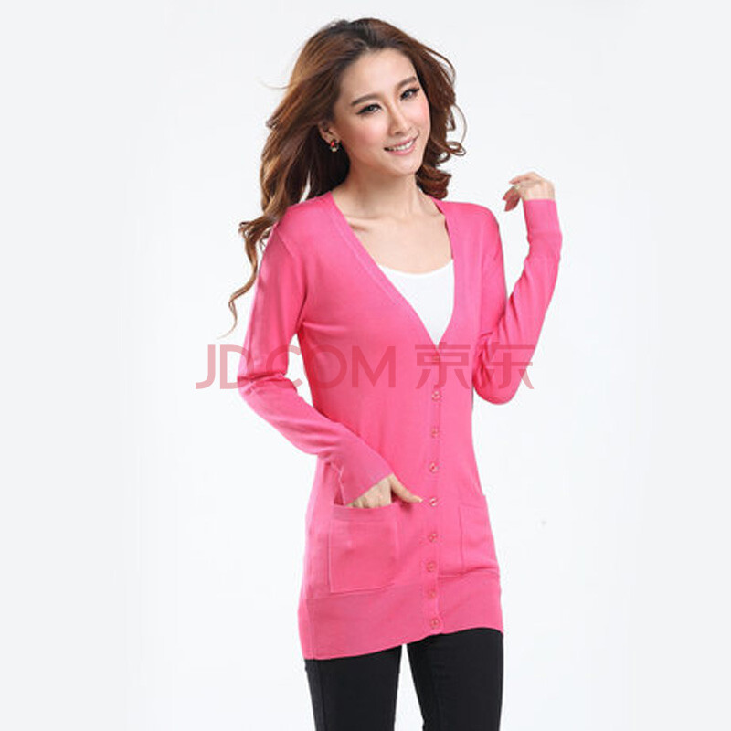 如云阁 2014新款韩版<em>女式</em>毛衣<em>薄开衫</em> 大码中长