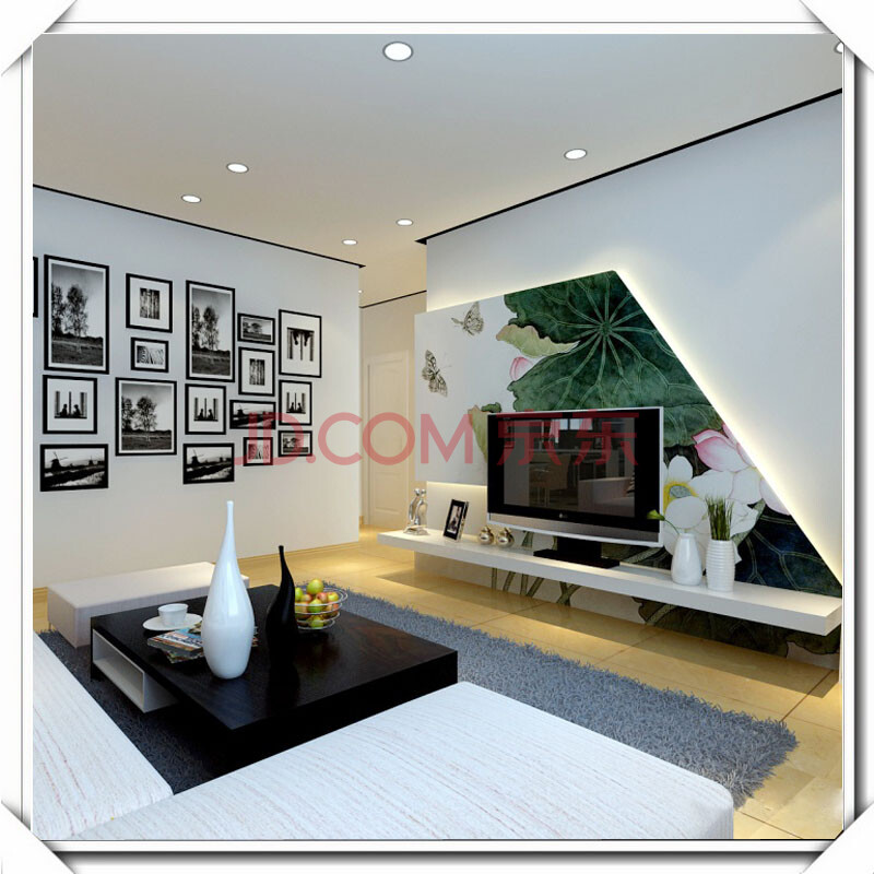 百思家施工\/电视背景墙石膏板造型墙\/人工