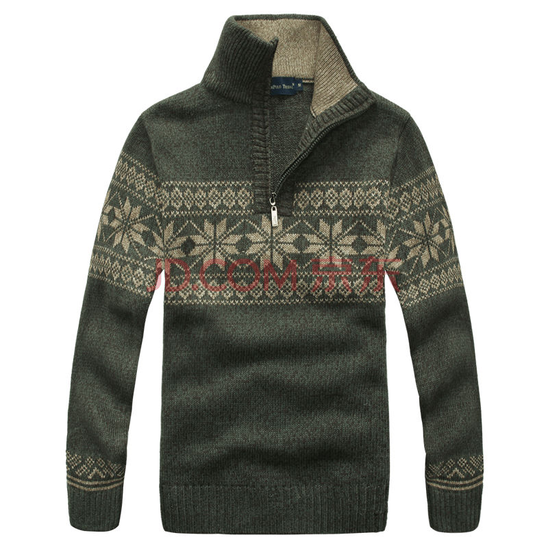 年终热卖 新款男半<em>拉链高领</em>提花加厚<em>毛衣男</em>针