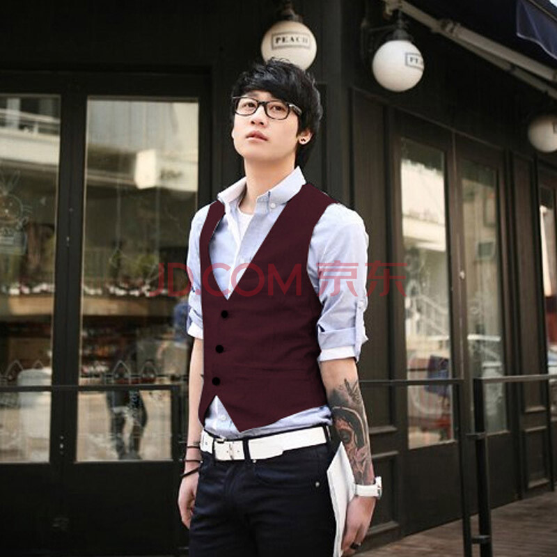夏男士新款<em>马甲</em> 韩版休闲<em>男式西装马甲背心</em> 男