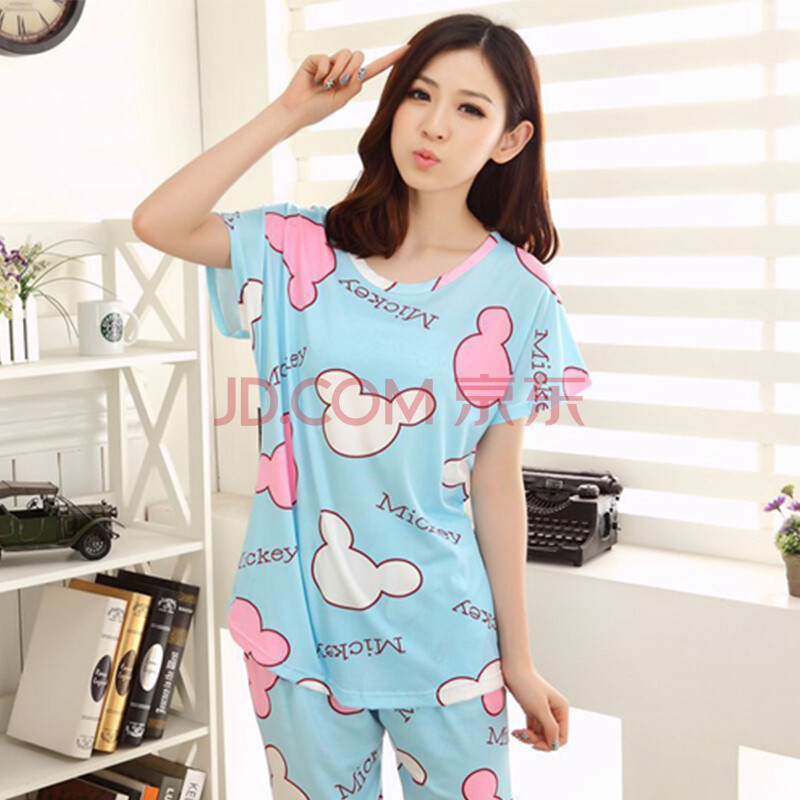 夏季新款<em>女款</em>睡衣女生家居服套装 女士韩版短