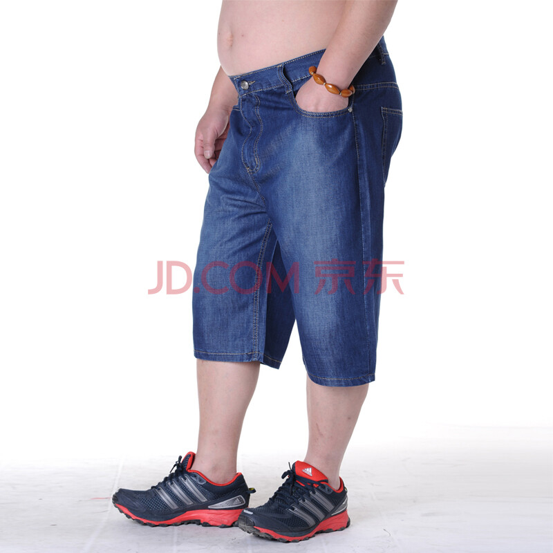 金栗鼠夏季薄款<em>加肥加大男装</em>牛仔休闲<em>短裤</em>子 