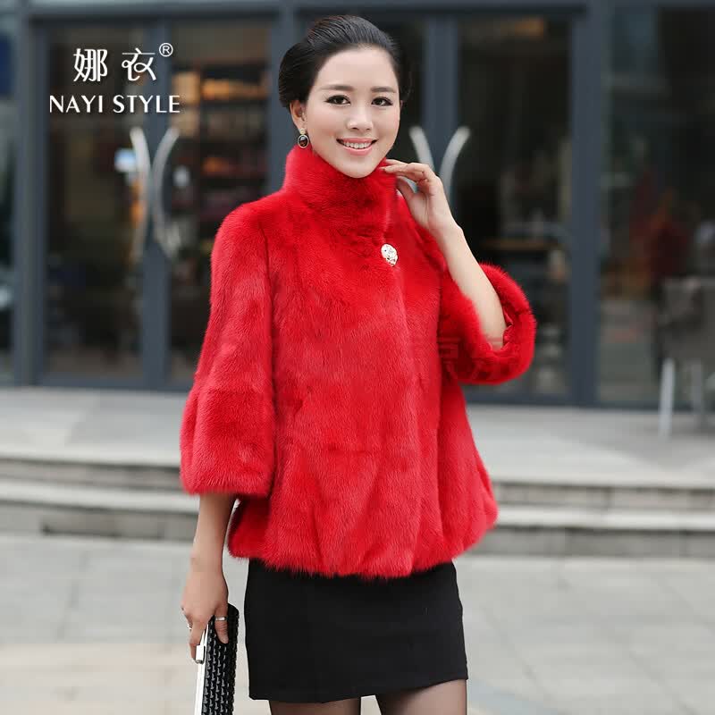 七分袖水貂皮草整<em>貂女</em>