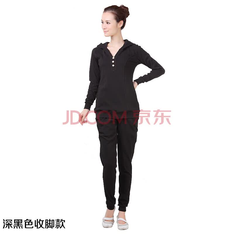 艾丽瑾纯棉连帽<em>睡衣</em> 秋<em>冬款女士</em>长袖<em>修身</em>打底