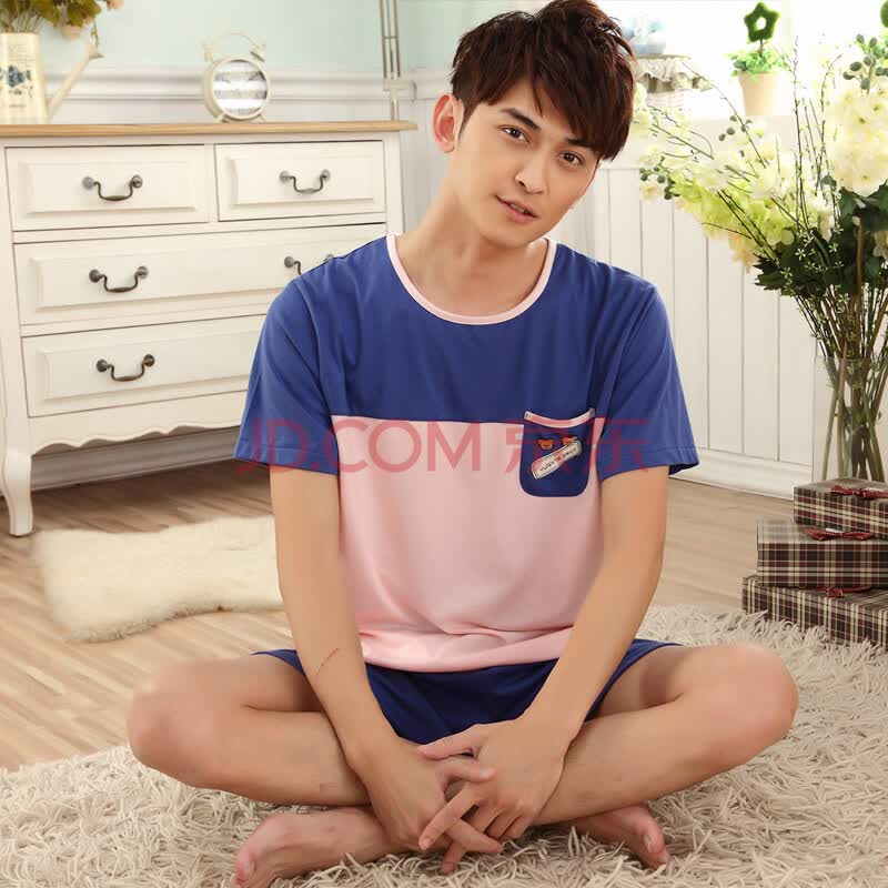 造福鸟短袖情侣<em>睡衣女夏</em>可爱纯棉<em>睡衣</em>七星瓢虫