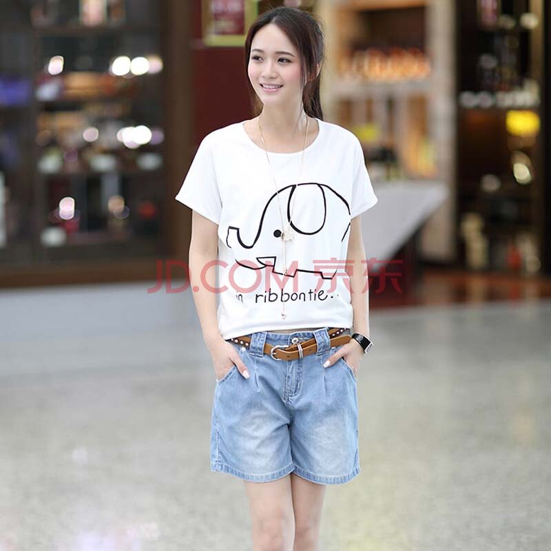 2014夏装新款女装低腰直筒宽松<em>牛仔短裤</em>超短