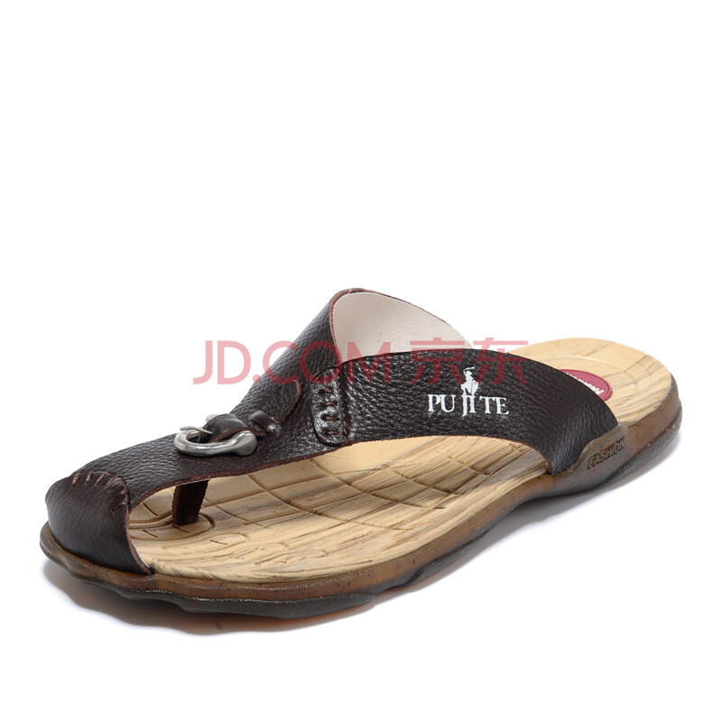 pujite\/普吉特 牛皮包头人字鞋拖 L007 男士拖鞋