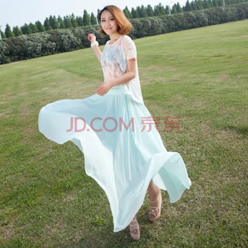 仙女<em>雪纺</em>长裙沙滩半身长裙大摆裙拖地裙<em>雪纺</em>裙