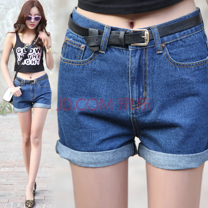 2014宽松大码显瘦夏季高腰<em>牛仔短裤女韩版</em>潮