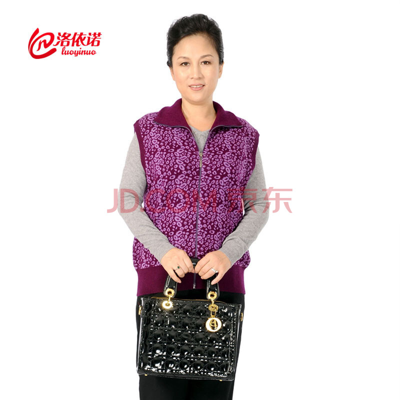 洛<em>依诺</em> 2014时尚开衫<em>马甲</em>秋冬新款中老年羊绒