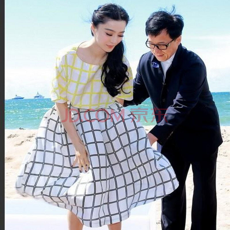 丝露怡语 2013戛纳电影节<em>范冰冰</em>同款格子连衣