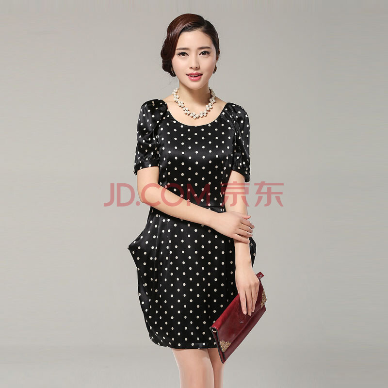 清新怡人新款<em>女夏装</em>2014<em>真丝</em>连衣裙 大牌青花