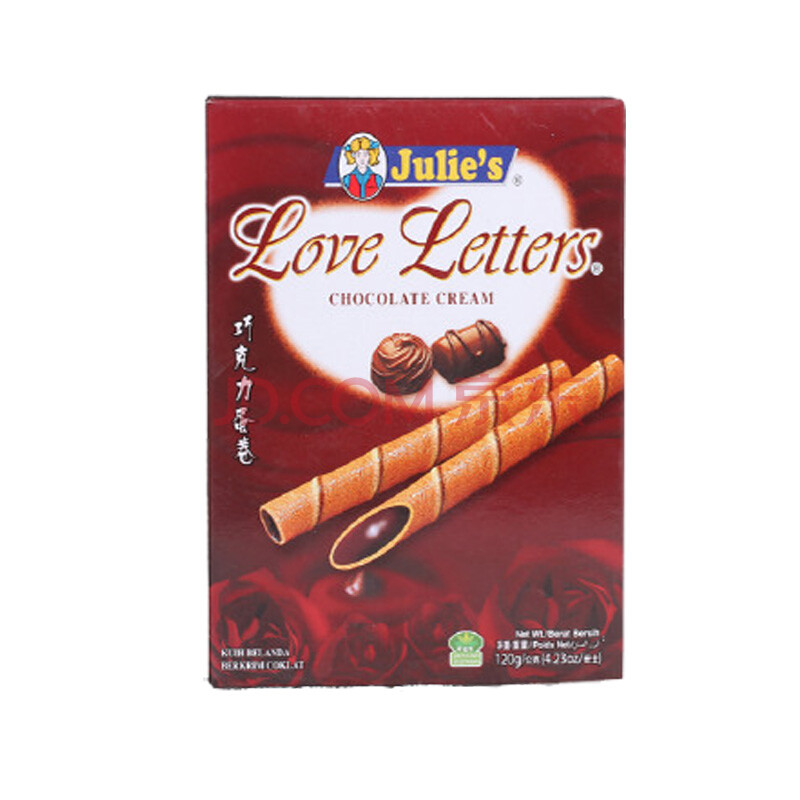 来西亚茱莉julies 巧克力味蛋卷120g 休闲零食图片