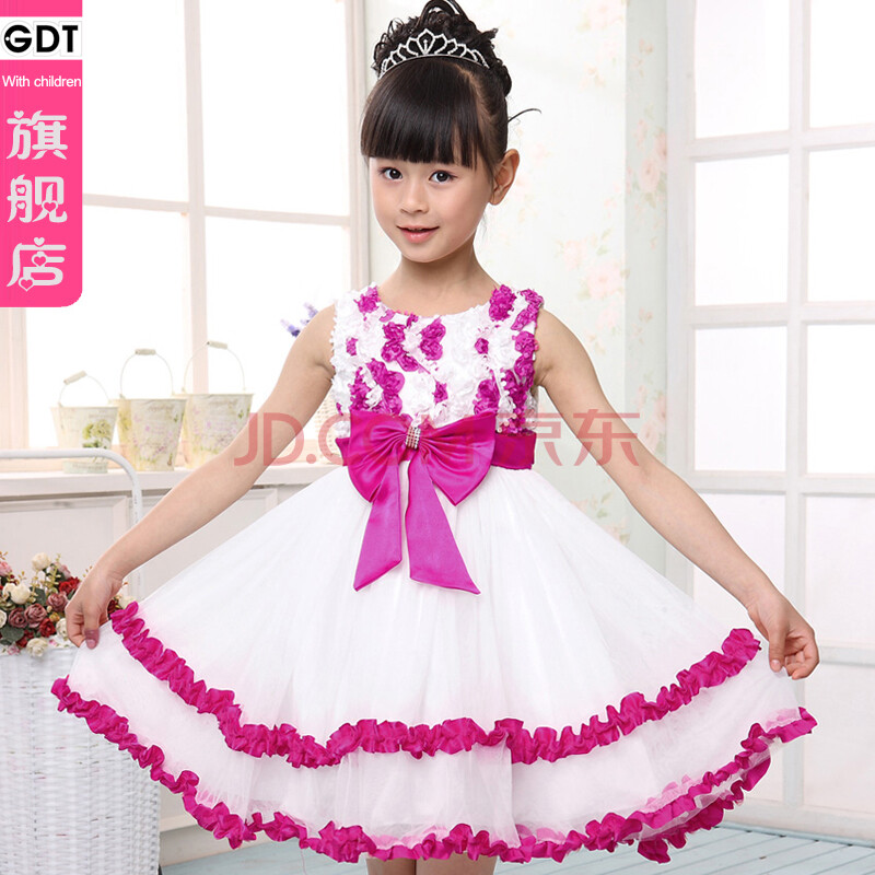 GDT童装2014蝴蝶结网纱裙<em>儿童公主</em>裙女童礼