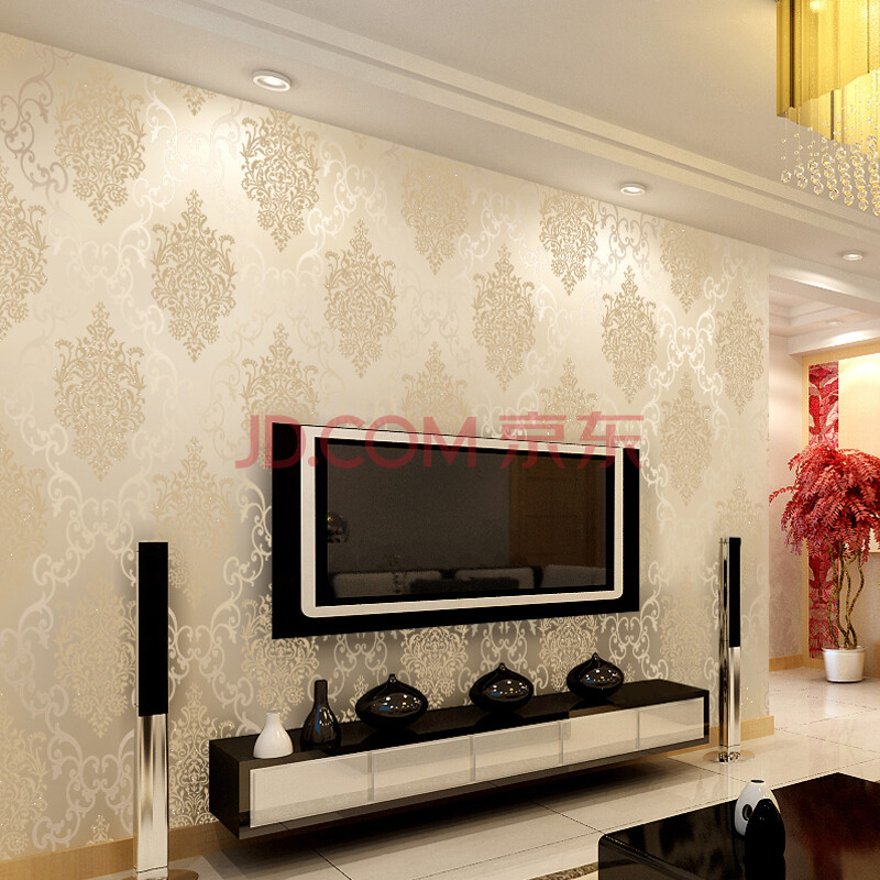 卧室影视墙珠光电视背景壁纸