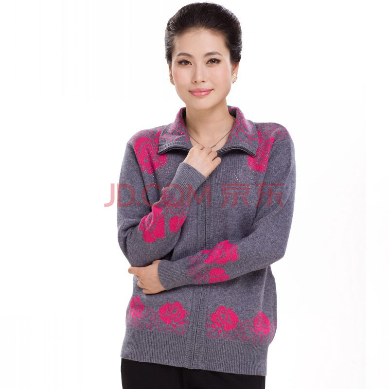 洛依诺 <em>女式中老年秋装</em>女外套 中年女装羊绒开