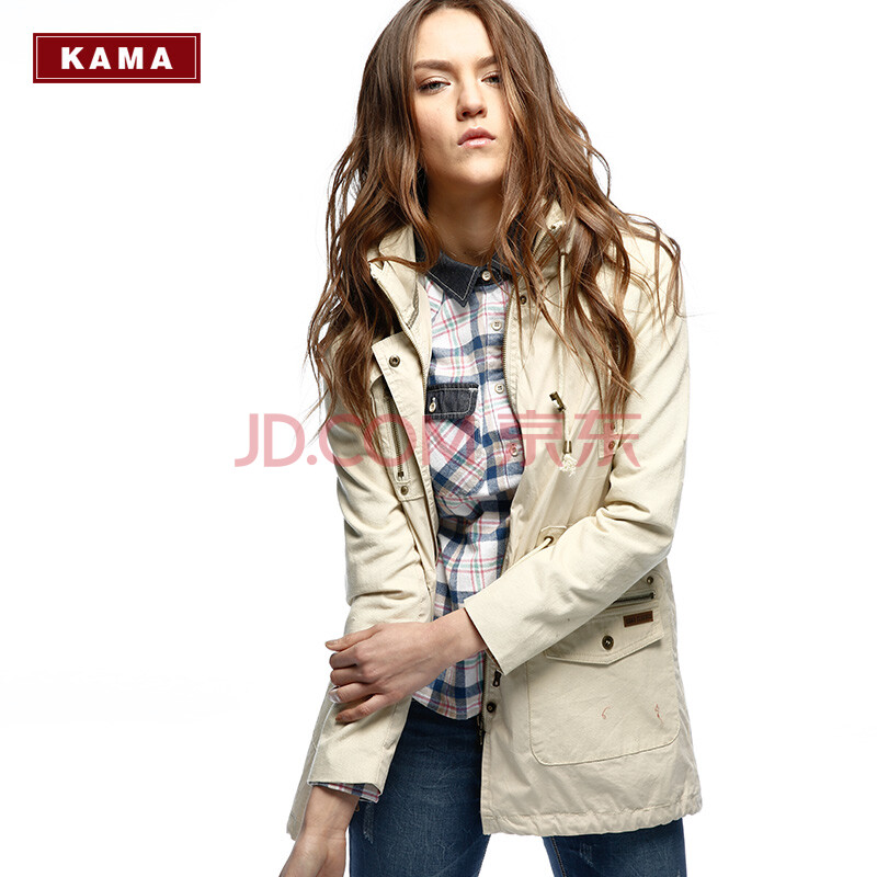 kama+卡玛+2014<em>春装</em>新品<em>女士时尚</em>中长款休闲