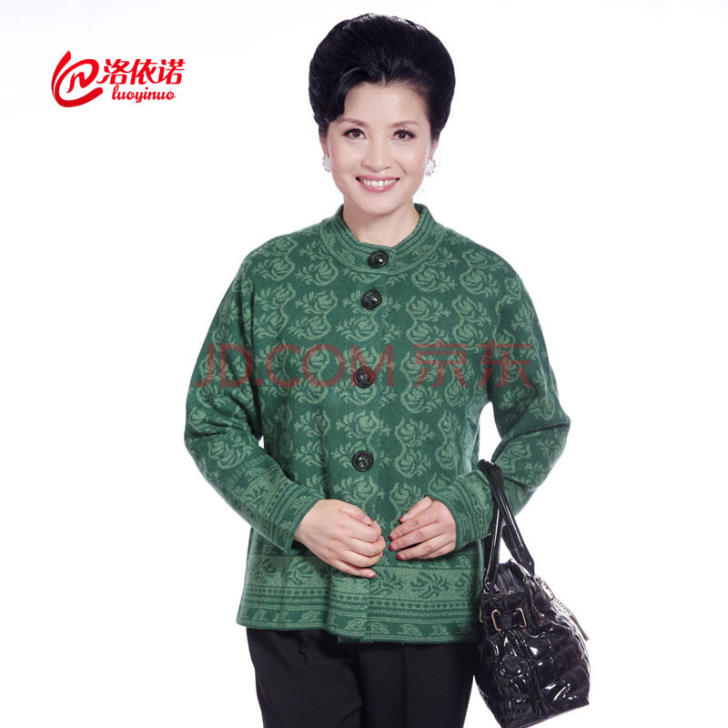 洛依诺 秋冬装中老年<em>女式加厚</em>提花半高领<em>羊绒</em>