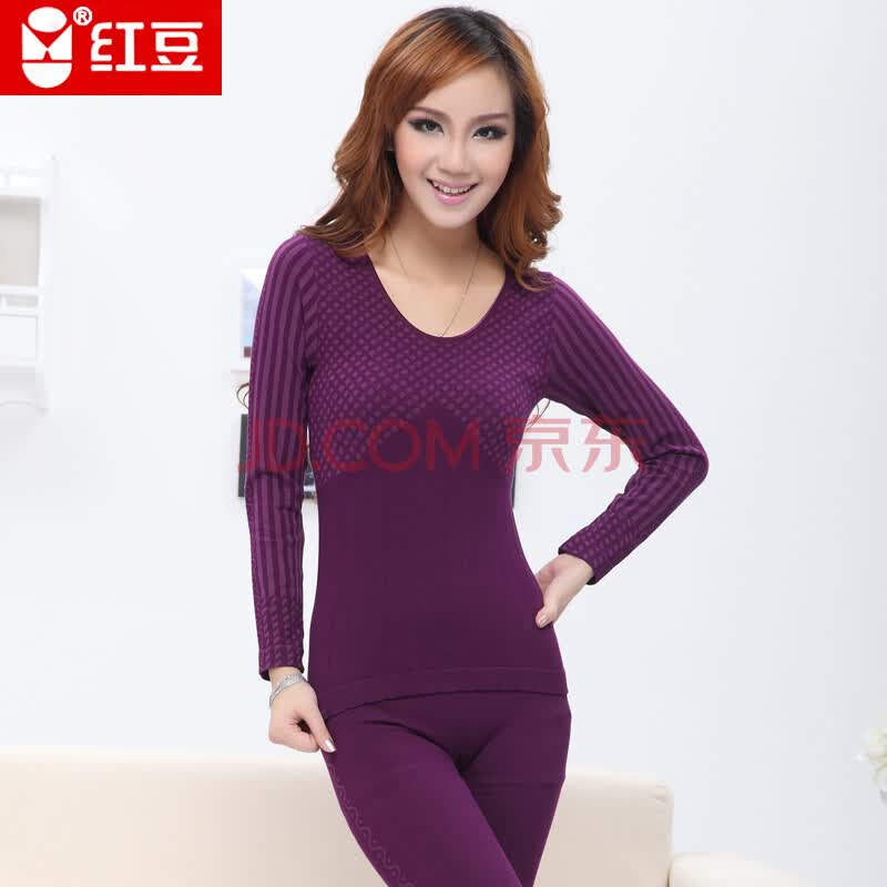 <em>红豆</em>2013秋冬新款<em>女式</em>保暖<em>内衣</em>圆领薄款塑身