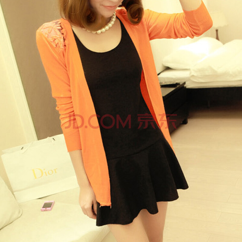 左久夕2014春夏<em>女装</em>镂空蕾丝<em>针织</em>衫女<em>开衫</em>薄