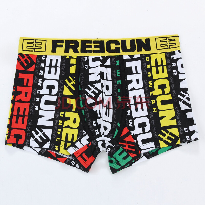 FREEGUN <em>男士</em>平角纯棉<em>内裤</em> 时尚超人 法国潮